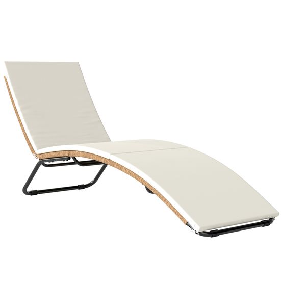 Chaise longue en s en rotin poly, cadre acier, coussin respirant