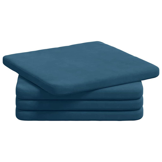 Coussins de siège 4 pcs bleu 40 x 40 x 3 cm velours