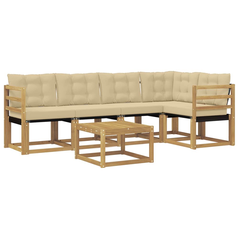 Ensemble de canapés d'extérieur 6 pc blanc et beige