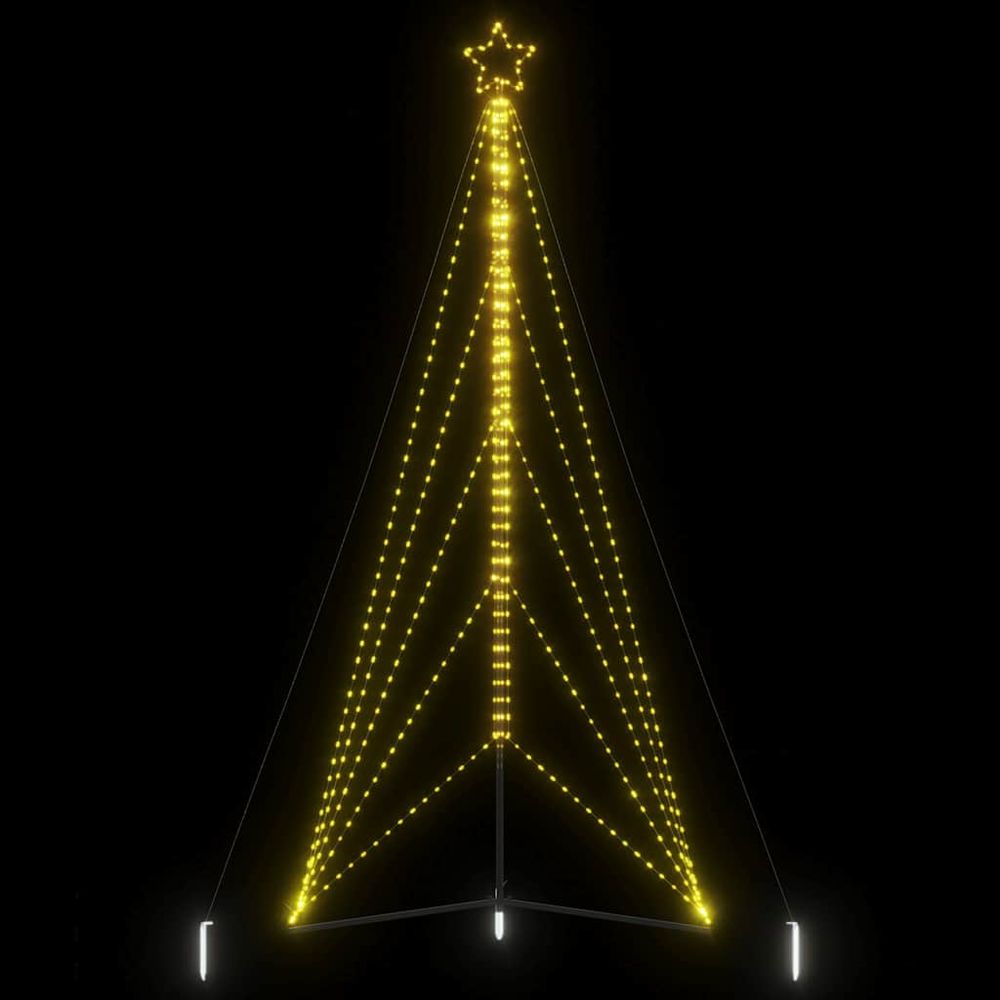 Sapin de noël géant lumineux led 400cm jardin 8 modes blanc chaud
