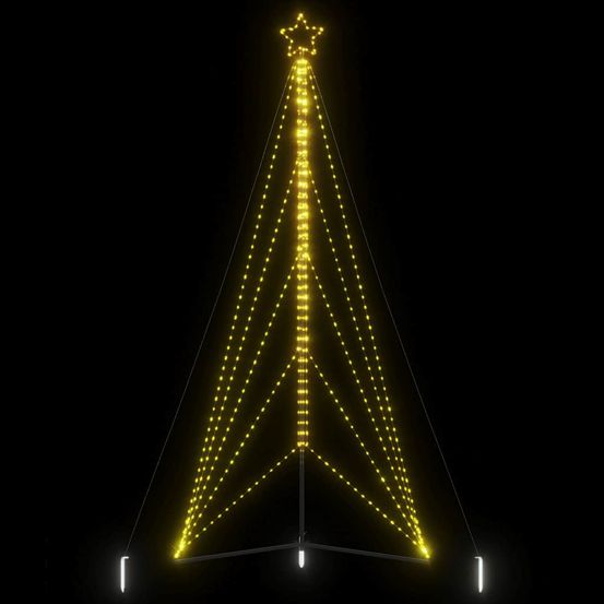 Sapin de noël géant lumineux led 400cm jardin 8 modes blanc chaud