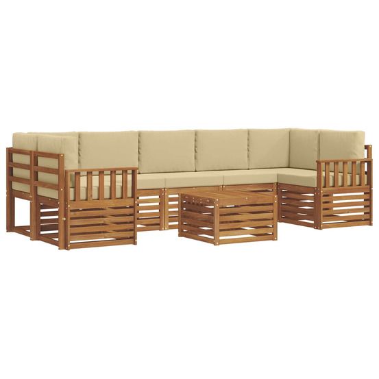 Ensemble de canapés d'extérieur 8 pc naturel et beige