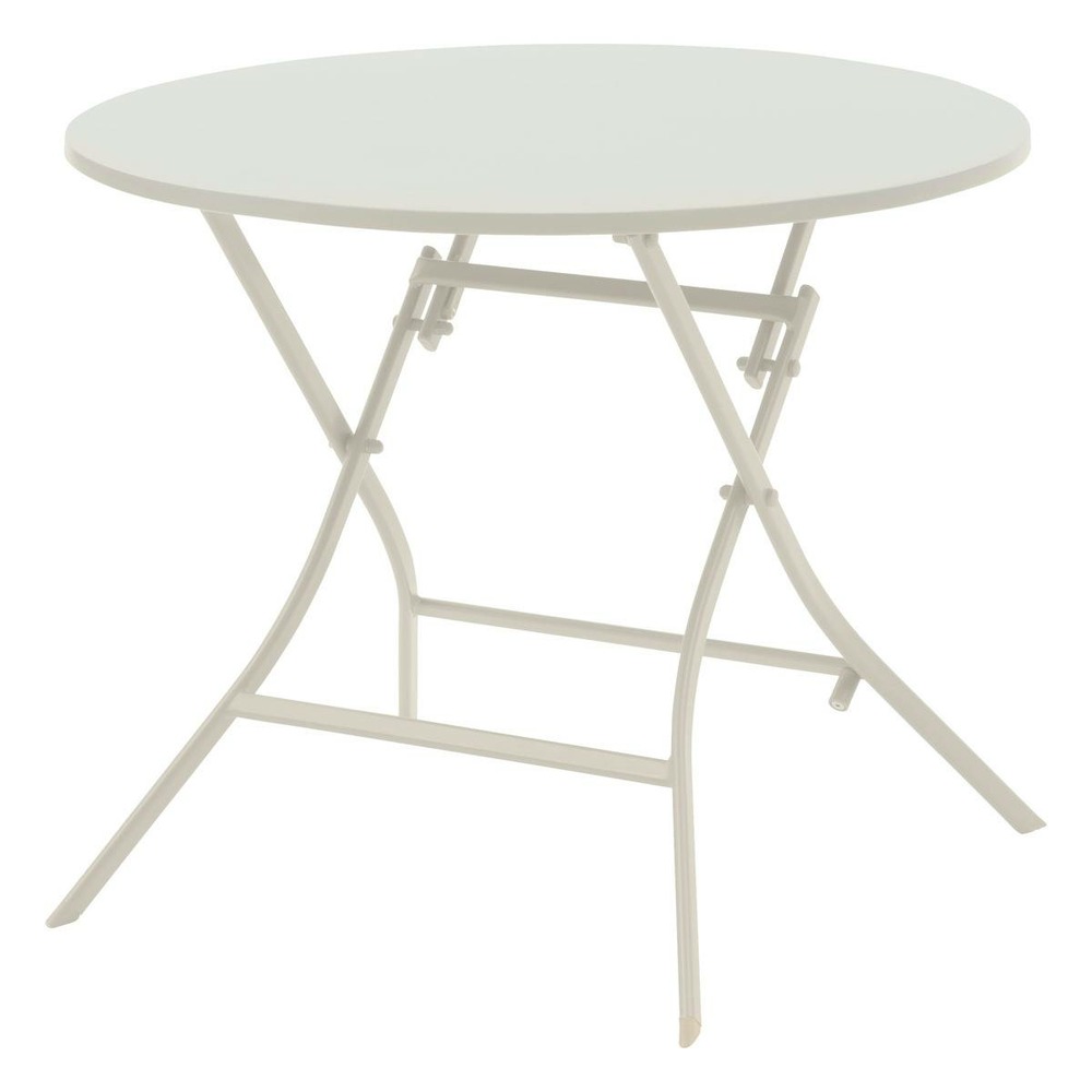 Table de jardin pliante ronde greensboro argile 4 places en acier