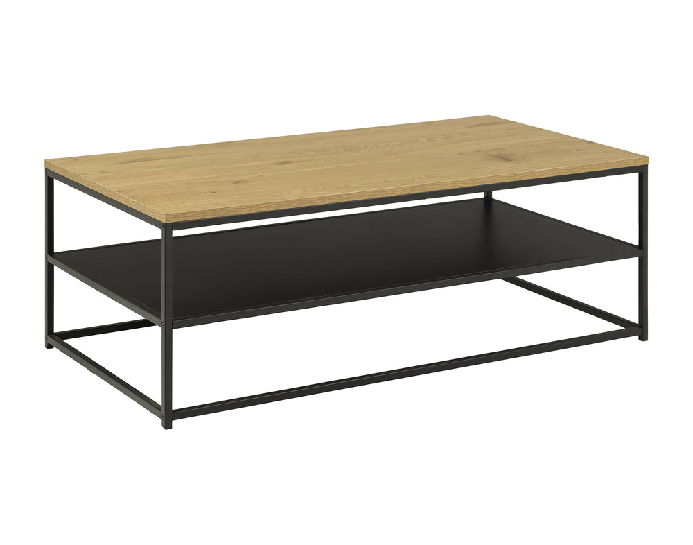 Salida - table basse - effet bois et métal noir - 120 cm