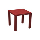Table basse de jardin carrée lou 40x40 alu/lattes - rouge