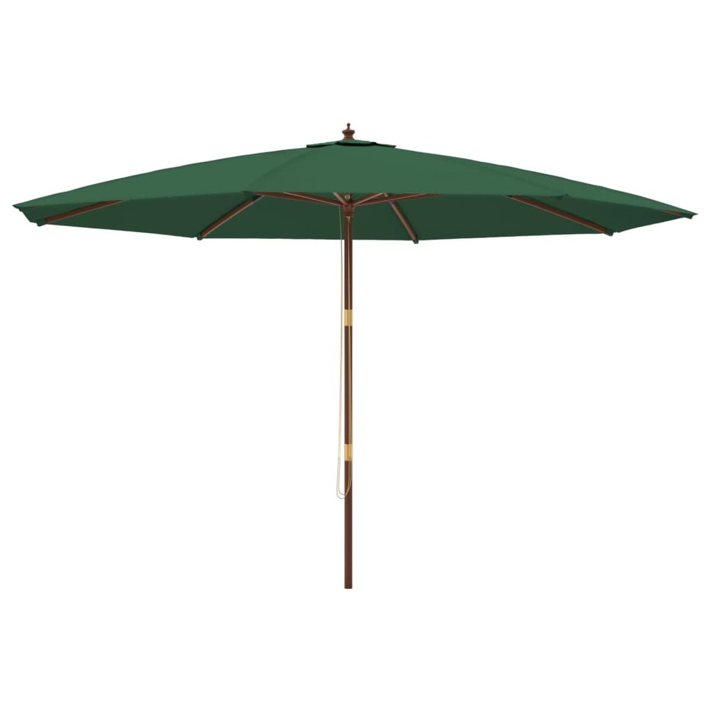 Parasol de jardin avec mât en bois vert 400x273 cm