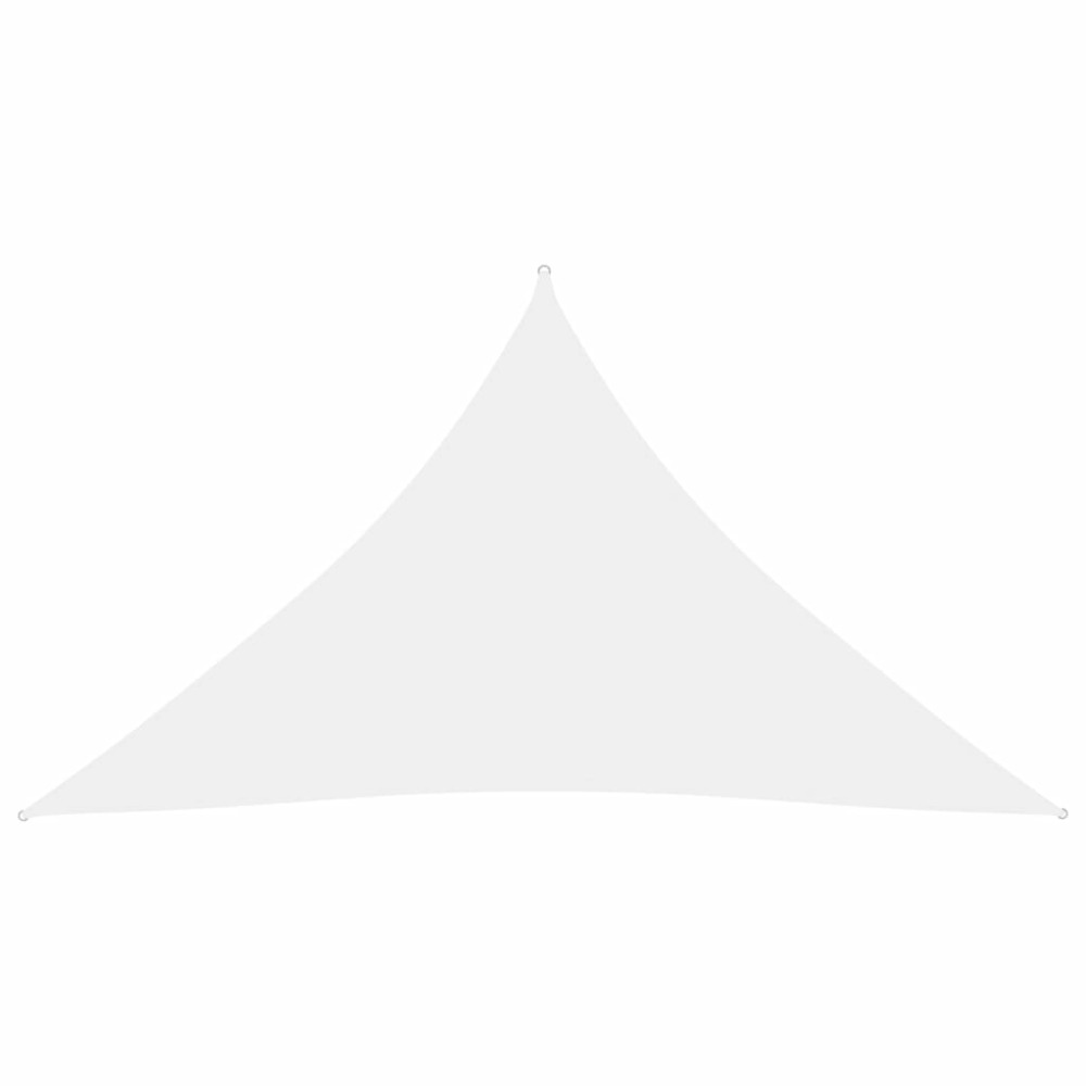 Voile toile d'ombrage parasol tissu oxford triangulaire 3,5 x 3,5 x 4,9 m blanc