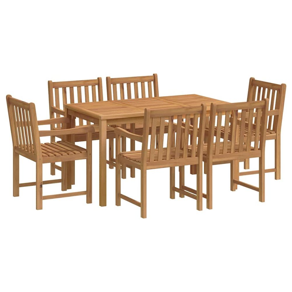 Ensemble de salle à manger de jardin 7 pièces 140 x 80 cm en bois de teck massif