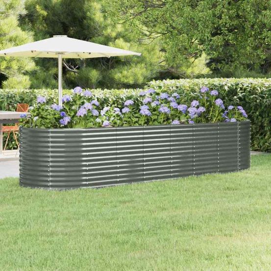 Carré potager acier galvanisé pour jardin et terrasse 322x100cm gris