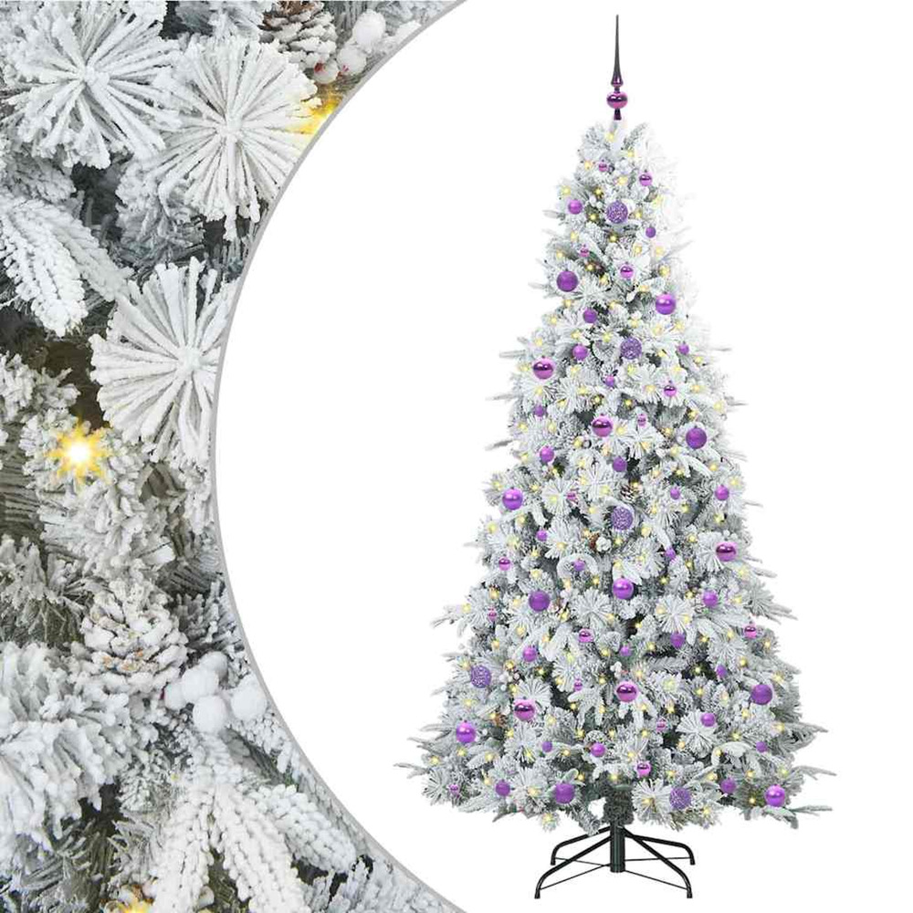 Sapin de noël artificiel à branches articulées blanc 210 cm