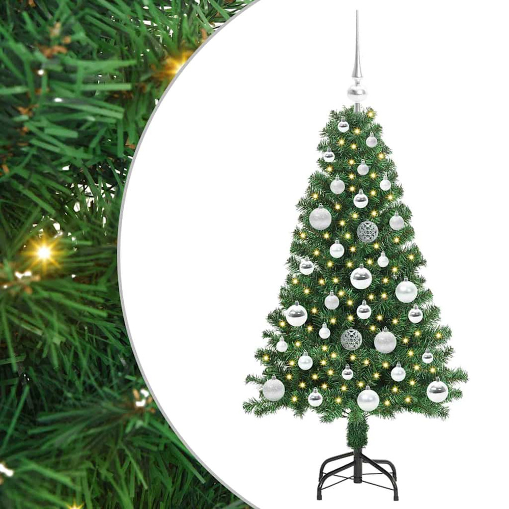 Sapin de noël artificiel vert 120 cm pvc, acier et plastique