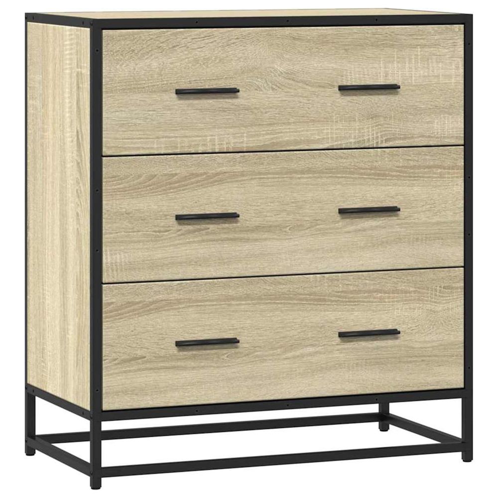 Buffet chêne sonoma 68x35x76 cm bois d'ingénierie et métal