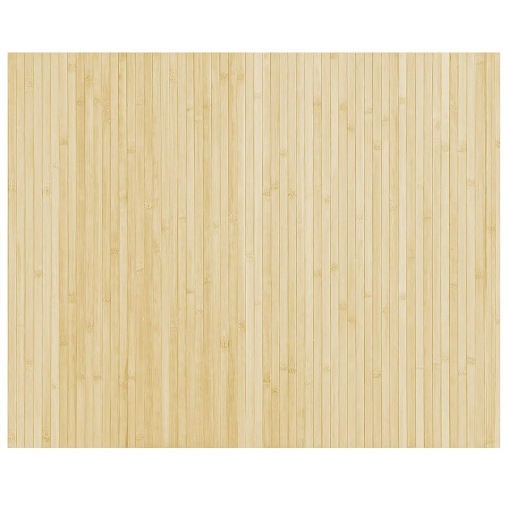 Tapis rectangulaire naturel clair 80x100 cm bambou