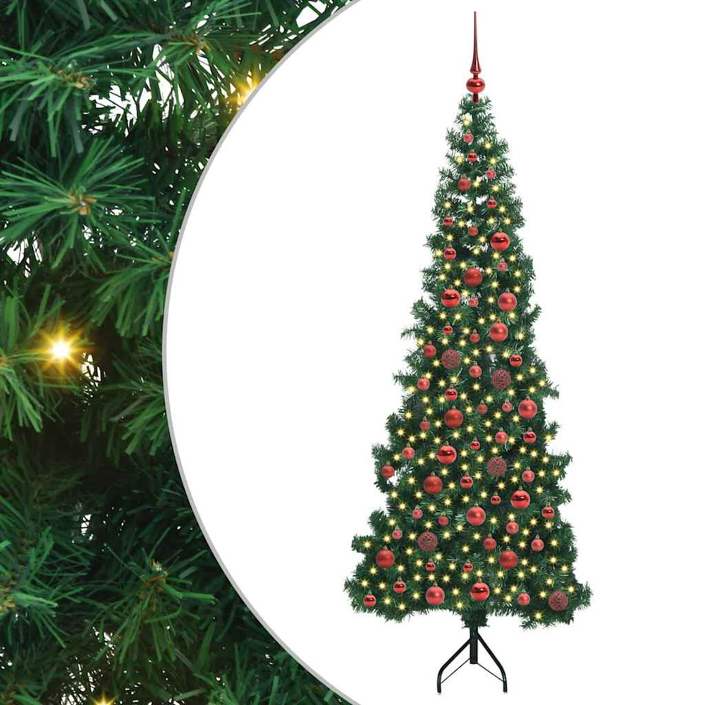 Arbre de noël artificiel d'angle vert 180 cm pvc et métal