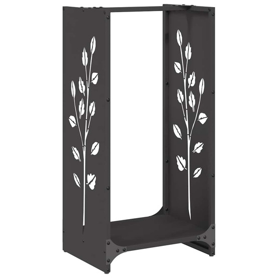 Portant de bois chauffage noir 40x30x80 cm
