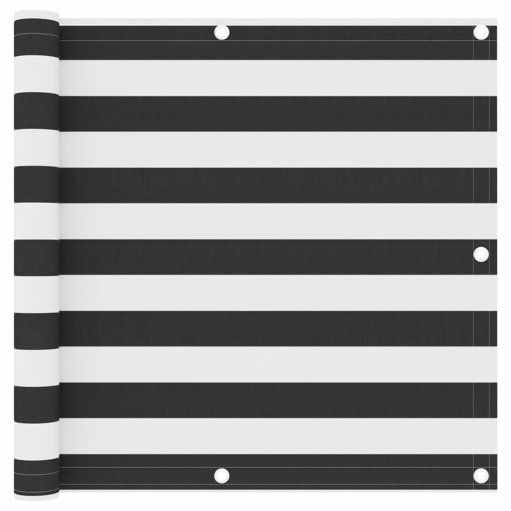 Écran de balcon brise pare vue protection confidentialité 90 x 500 cm tissu oxford anthracite et blanc