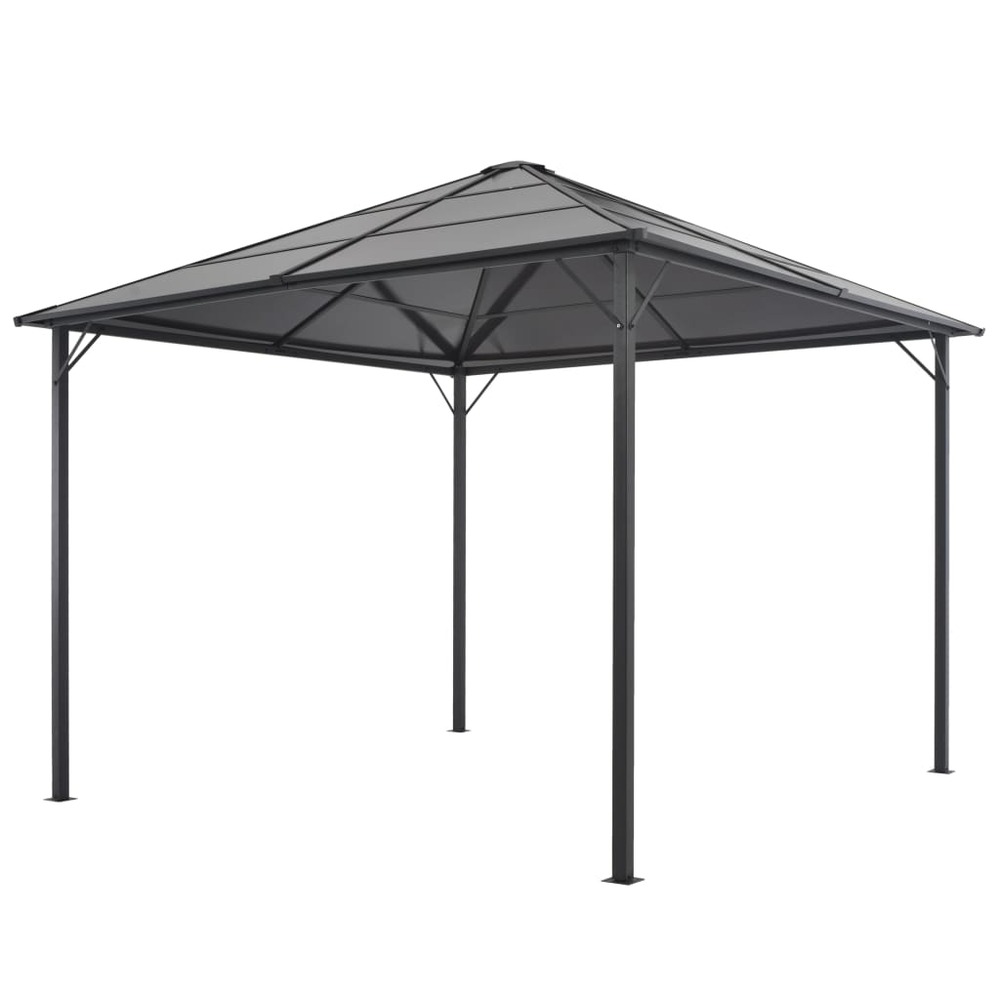 Tonnelle avec toit aluminium 3x3 m anthracite