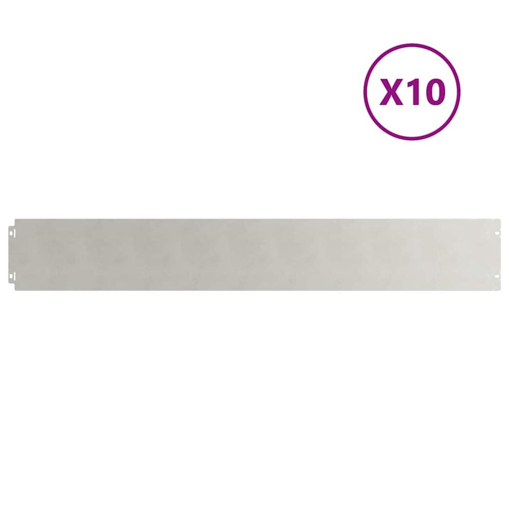 Bordure de pelouse 10 pc 15 x 103 cm acier inoxydable argenté