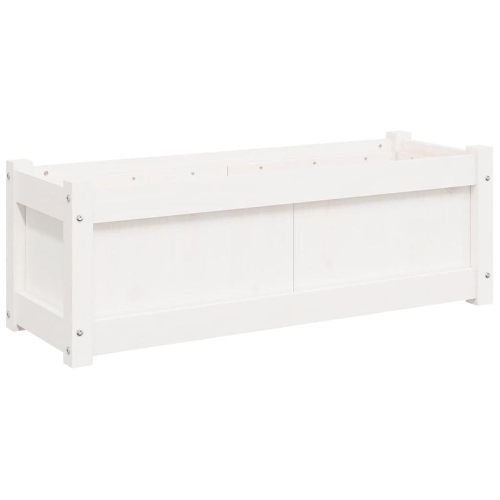 Jardinière d'extérieur blanc 90x31x31 cm bois massif de pin