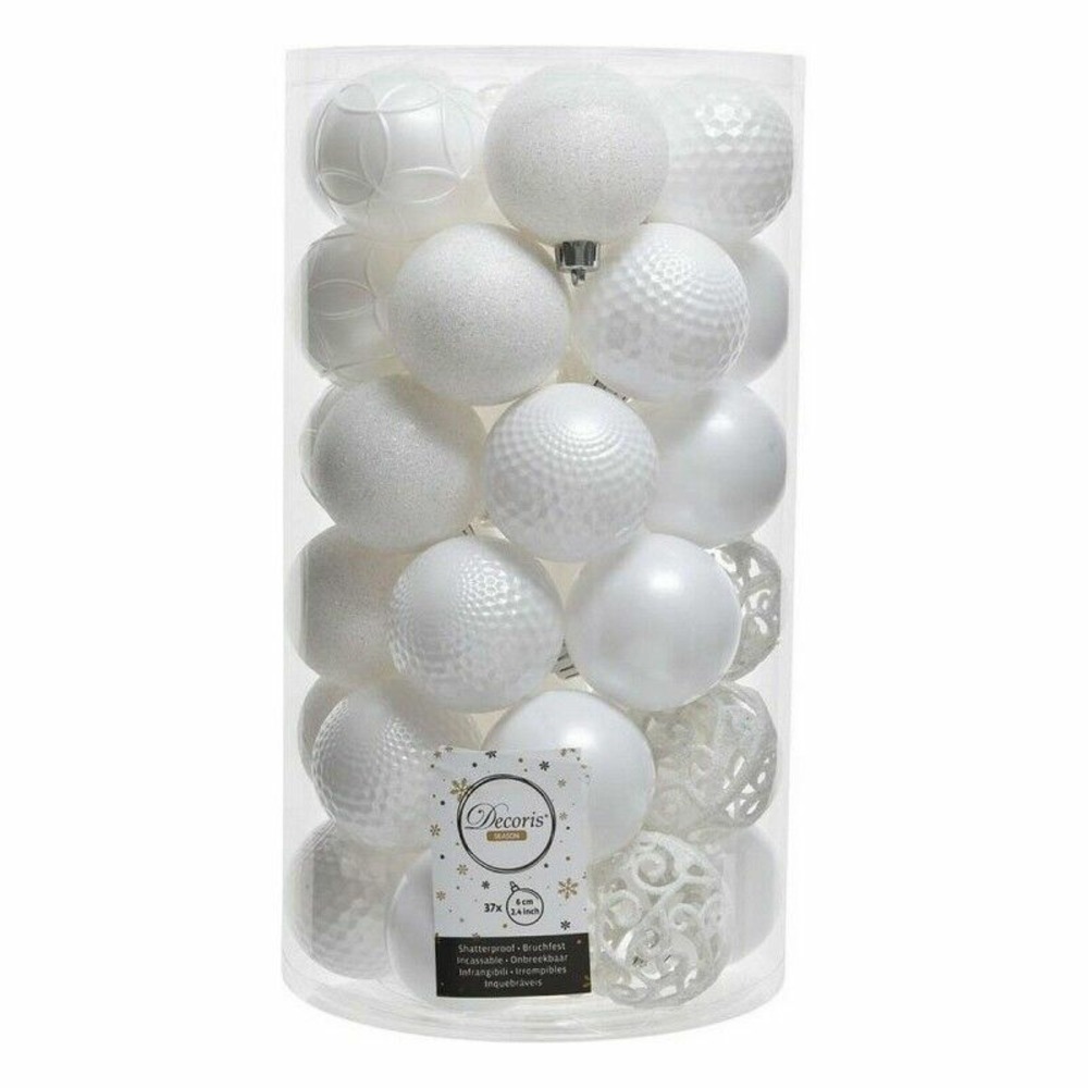 Boules de noël decoris blanc ø 6 cm (37 pièces)
