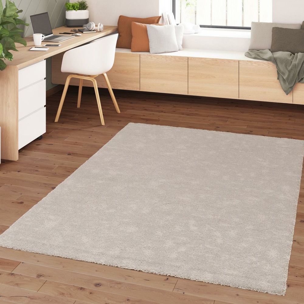 Tapis chambre 200x290 tissé gris rectangle motif uni velure 1