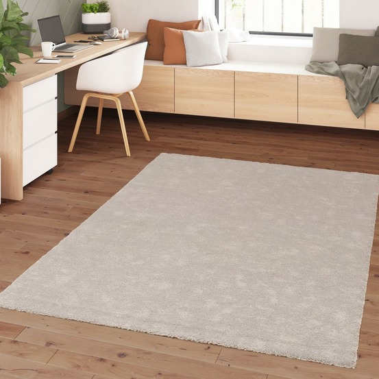Tapis chambre 200x290 tissé gris rectangle motif uni velure 1
