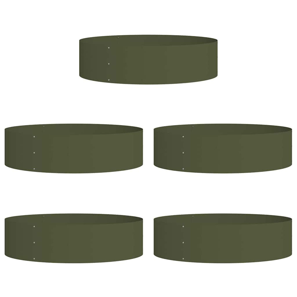 Cache-pot de jardin 5 pcs vert olive 80 x 80 x 20 cm