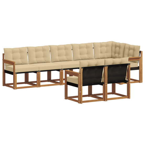 Ensemble de canapés d'extérieur 8 pcs naturel et beige