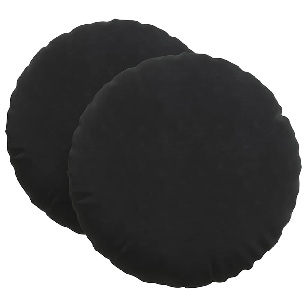 Coussins de siège 2 pcs noir ø 80 x 29 cm velours