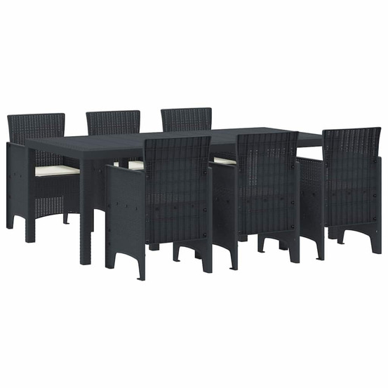 Ensemble de salle à manger pour jardin 7 pcs anthracite