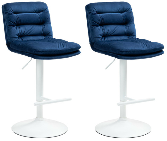 Lot de 2 tabourets de bar damar velours blanc