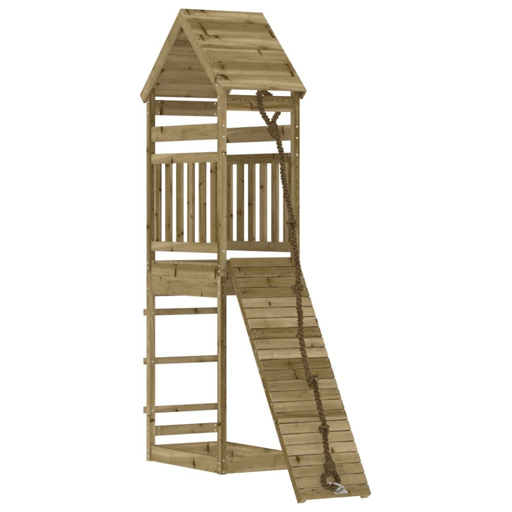 Maisonnette de jeu avec mur d'escalade bois de pin imprégné