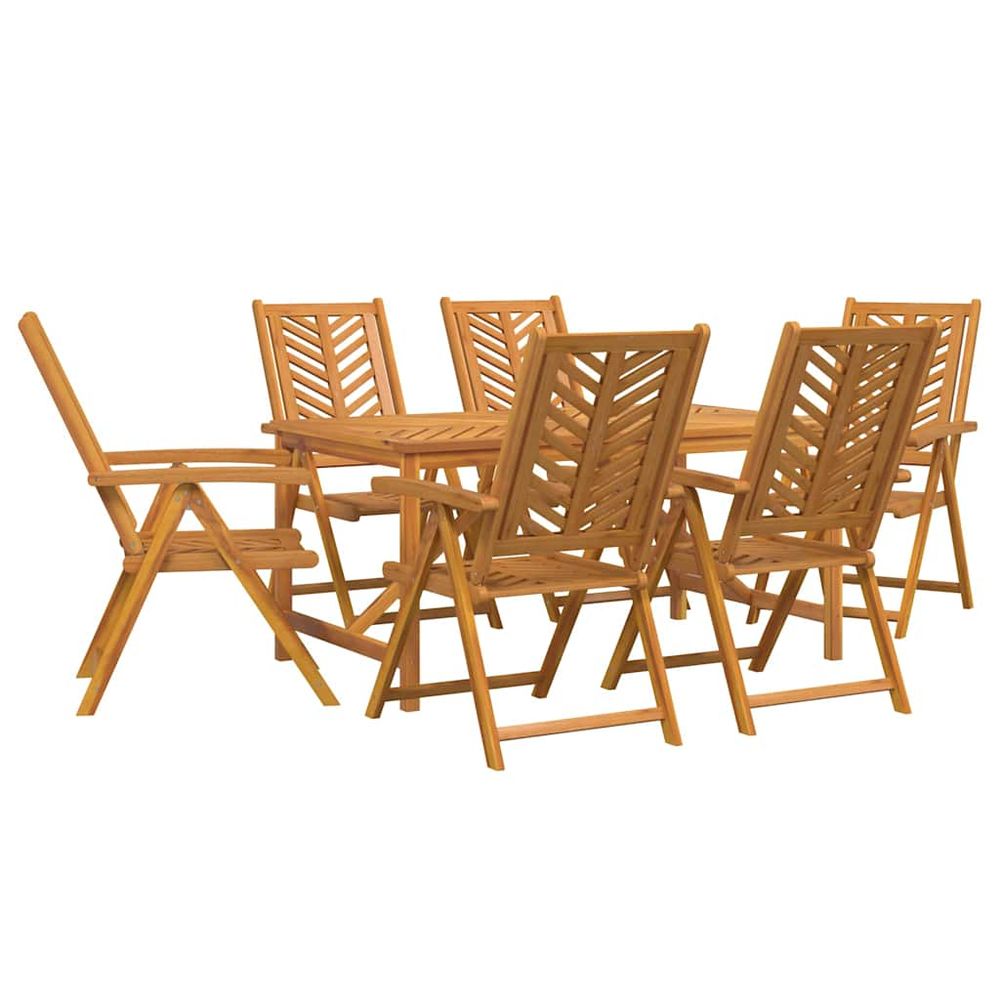 Ensemble de salle à manger pour jardin 7 pc marron