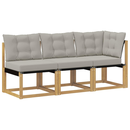 Canapé d’extérieur milieu et coin avec coussin 3 pièce blanc