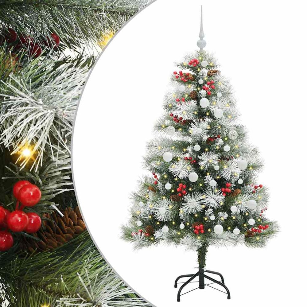 Sapin de noël artificiel vert et blanc 150 cm