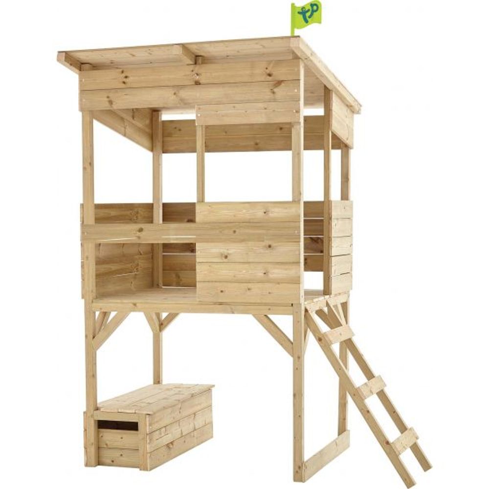 Cabane sur pilotis enfant coffre à jouets intégré tower