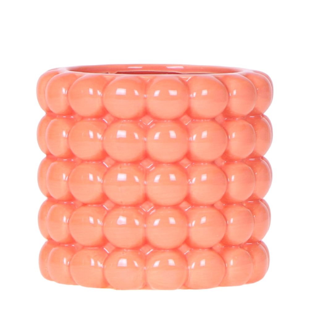 Cache-pot céramique - rondeurs colorées et gaies - pot de 9cm - orange
