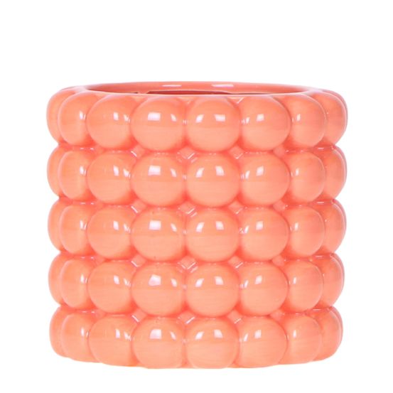 Cache-pot céramique - rondeurs colorées et gaies - pot de 9cm - orange
