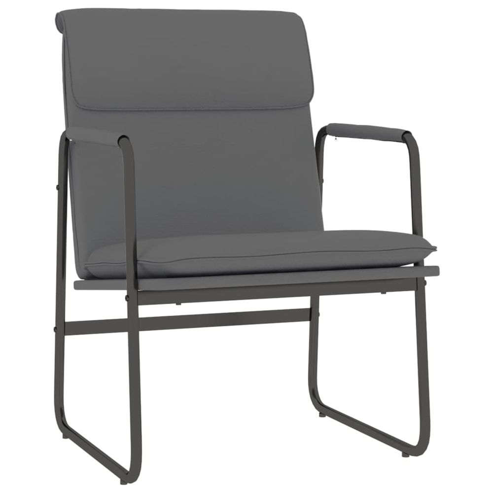 Chaise longue gris 55x64x80 cm similicuir bain de soleil