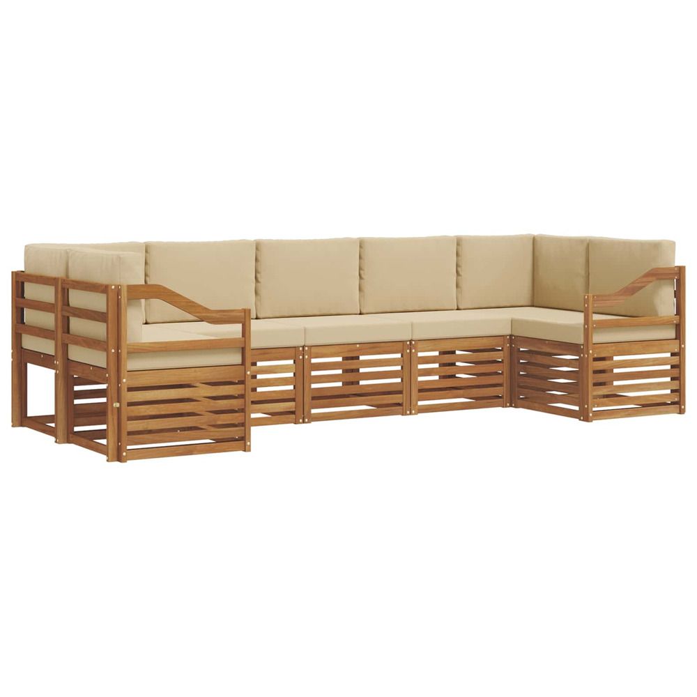 Ensemble de canapés d'extérieur 7 pc naturel et beige
