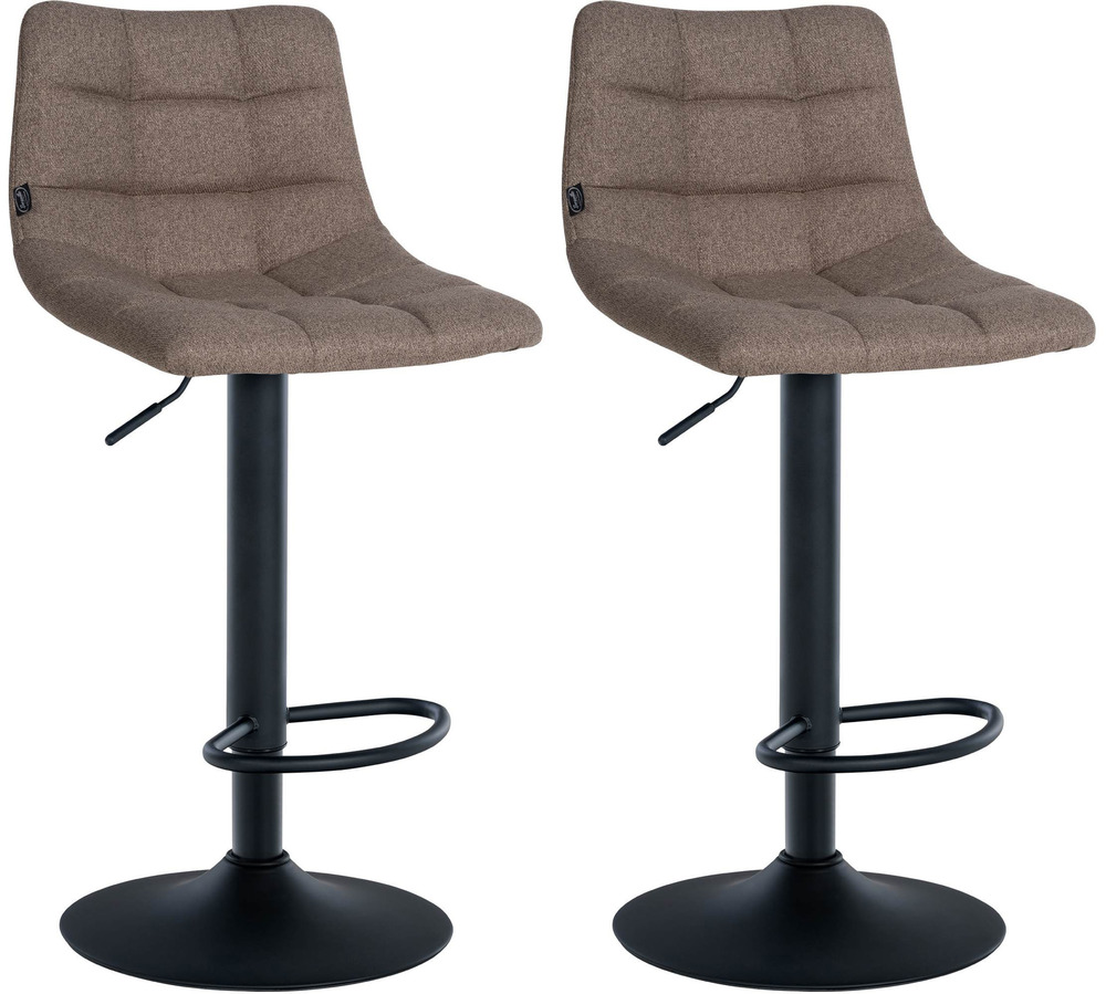 Lot de 2 tabourets de bar jerry tissu noir