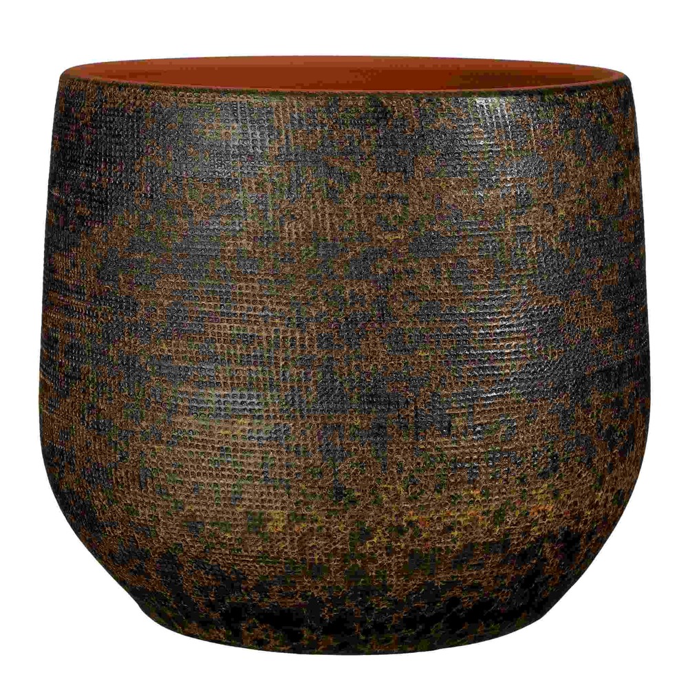 Mica decorations pot de fleurs enrique - 35x35x30 cm - terracotta - brun