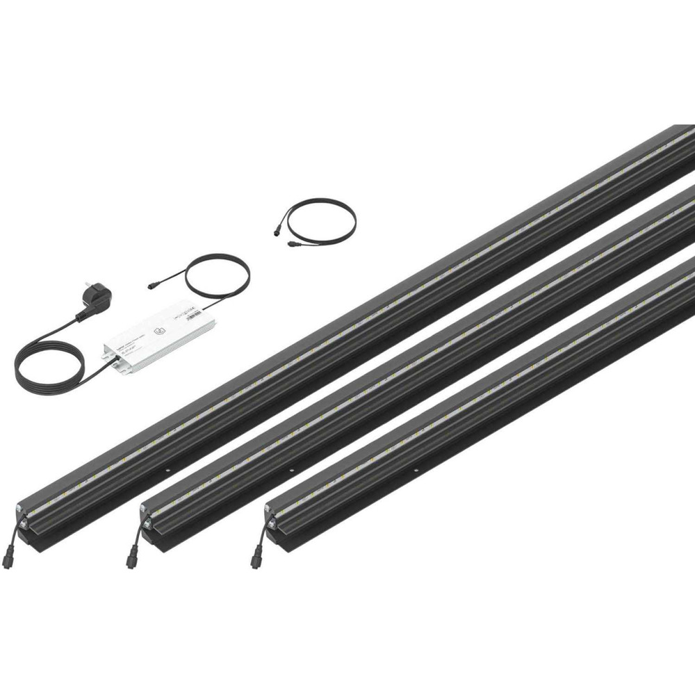 Set 3 barettes lumineuses transformateur et prolongateur pour clôture composite