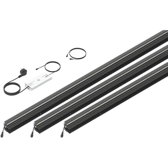 Set 3 barettes lumineuses transformateur et prolongateur pour clôture composite