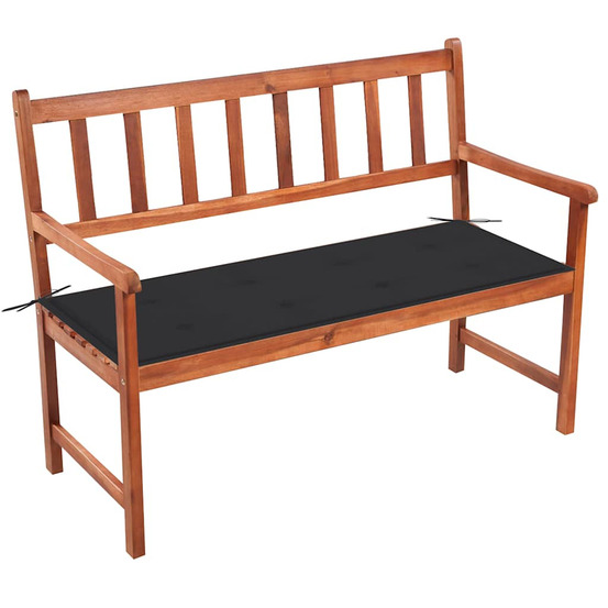 Banc de jardin avec coussin 120 cm bois d'acacia massif