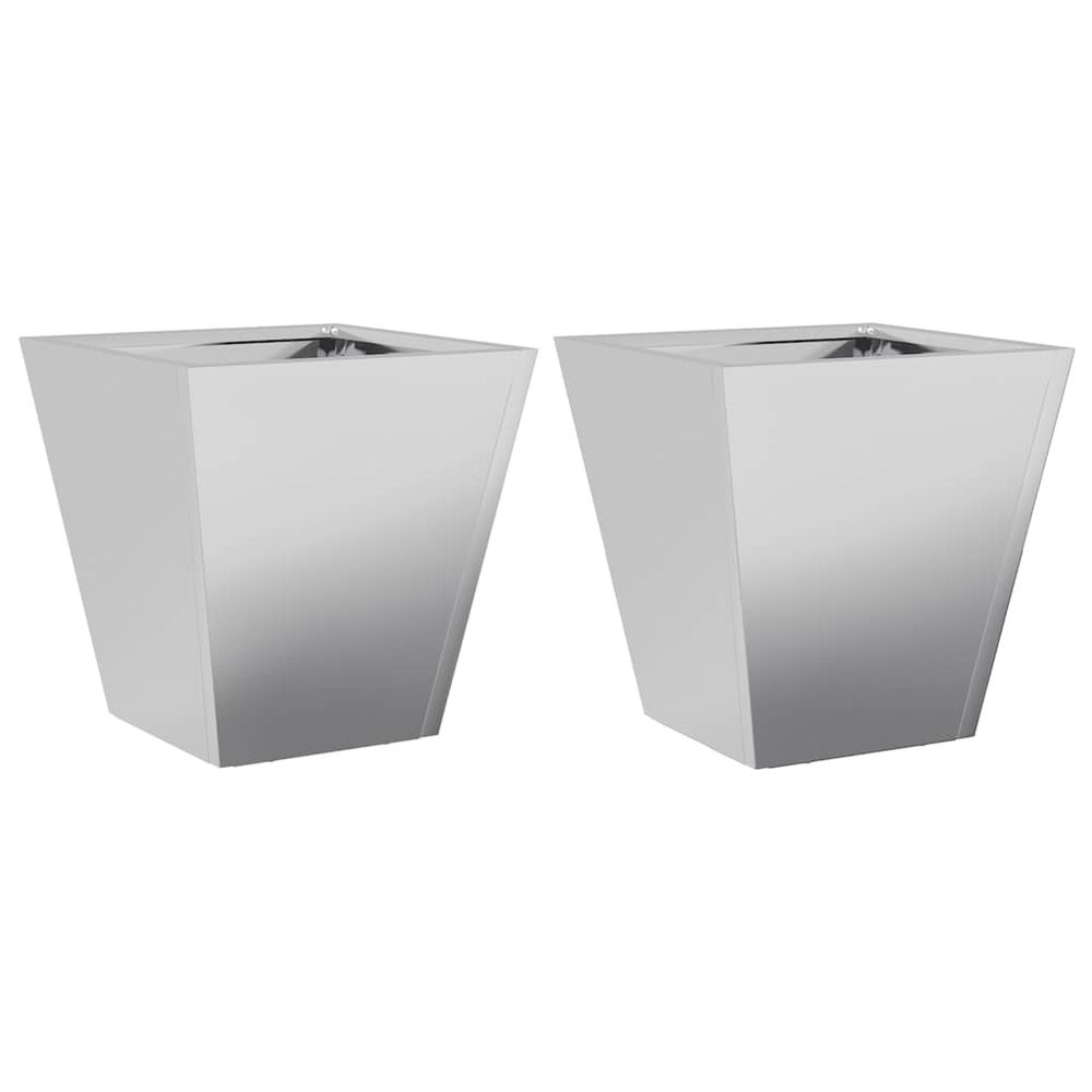 Jardinières 2 pcs 30x30x30 cm acier galvanisé
