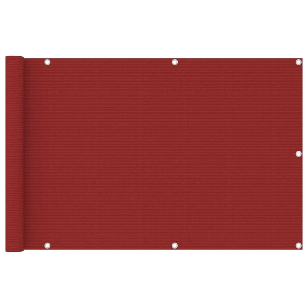 Écran de balcon brise pare vue protection confidentialité 90 x 400 cm pehd rouge