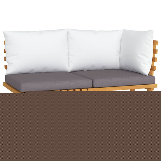 Salon de jardin 2 pcs avec coussins bois d'acacia solide