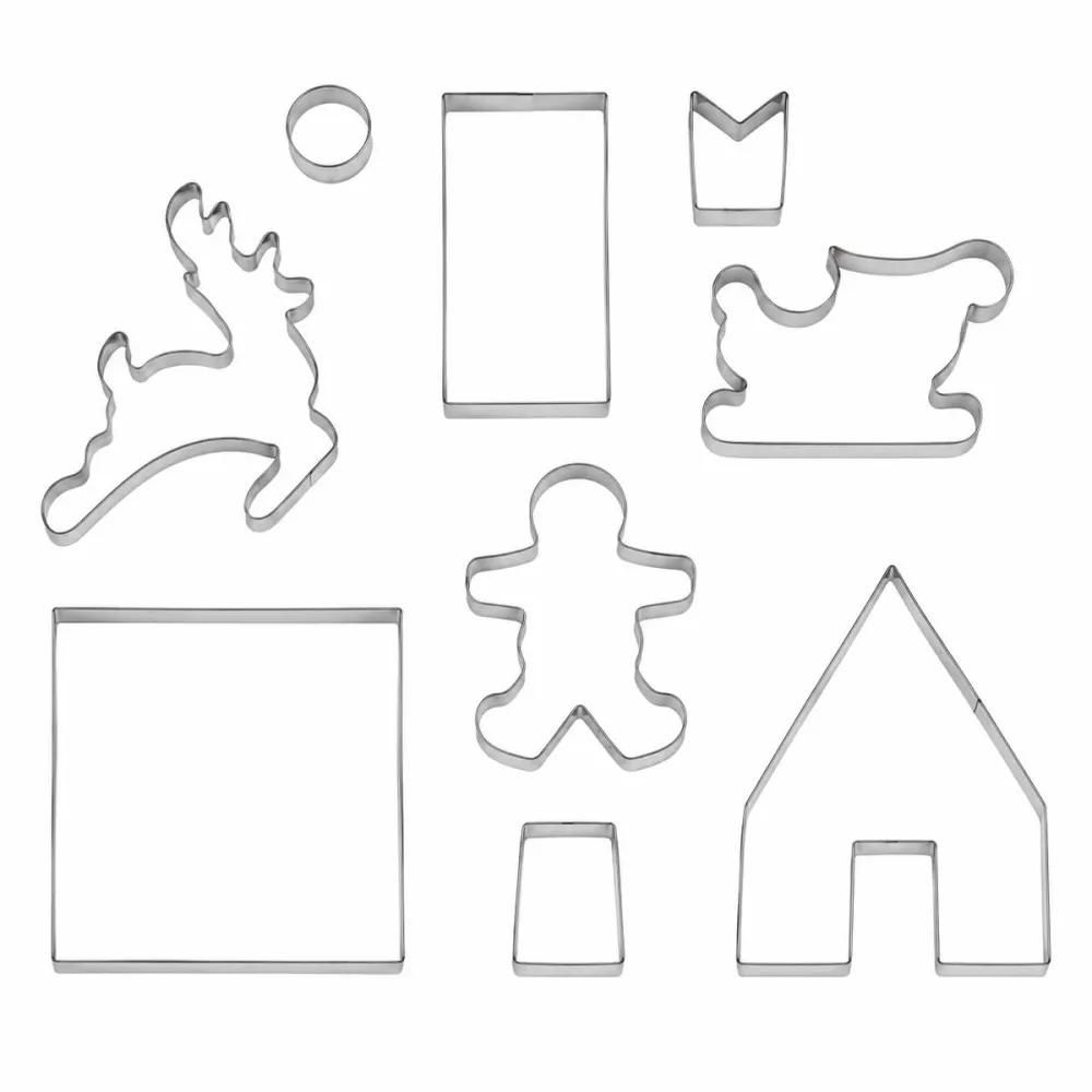 Kit 9 emporte-pièces noël 3d bonhomme traineau cerf maison
