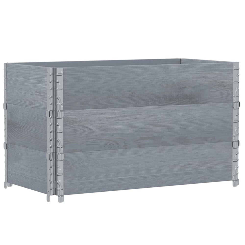 Jardinière d'extérieur gris 100x50 cm bois massif de pin